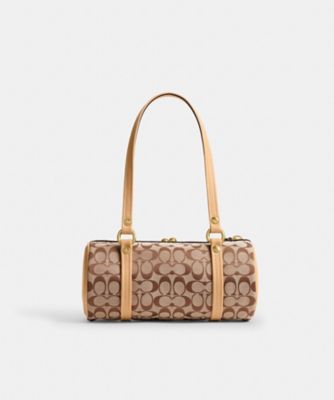 キスロック バレル バッグ 28・シグネチャー ジャカード | COACH